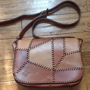 Patricia Nash Patchwork Positano Leather Crossbody Saddle Bag